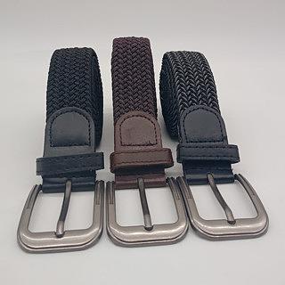 Cinto Masculino Casual Trançado Elastico,3.5cm<pct com 12 pecas>