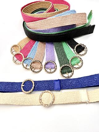 cinto palha elastico 3cm<pct com 12 pecas>