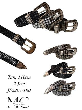 CINTO FEMININO STRASS 2.5CM<PCT COM 12 PÇS>